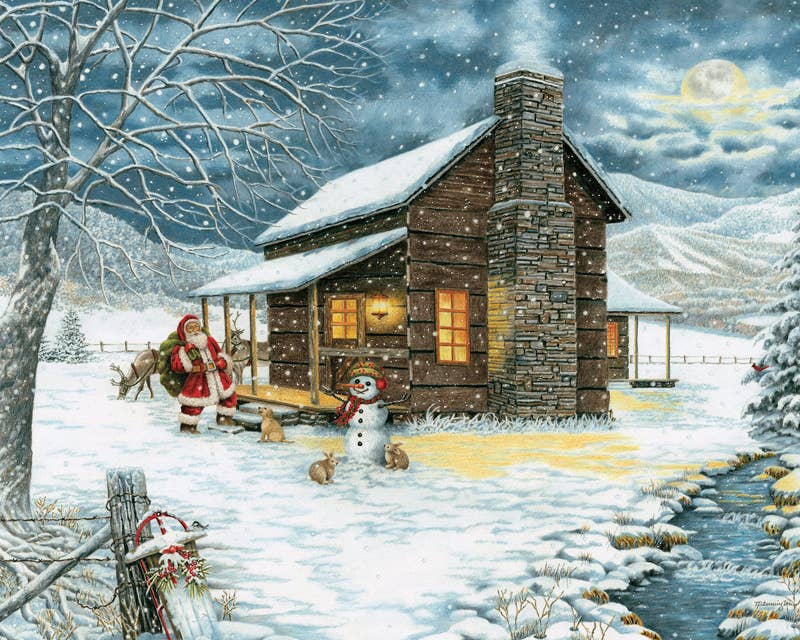 Puzzle: A Smoky Mountain Christmas 1000 Piece Puzzle