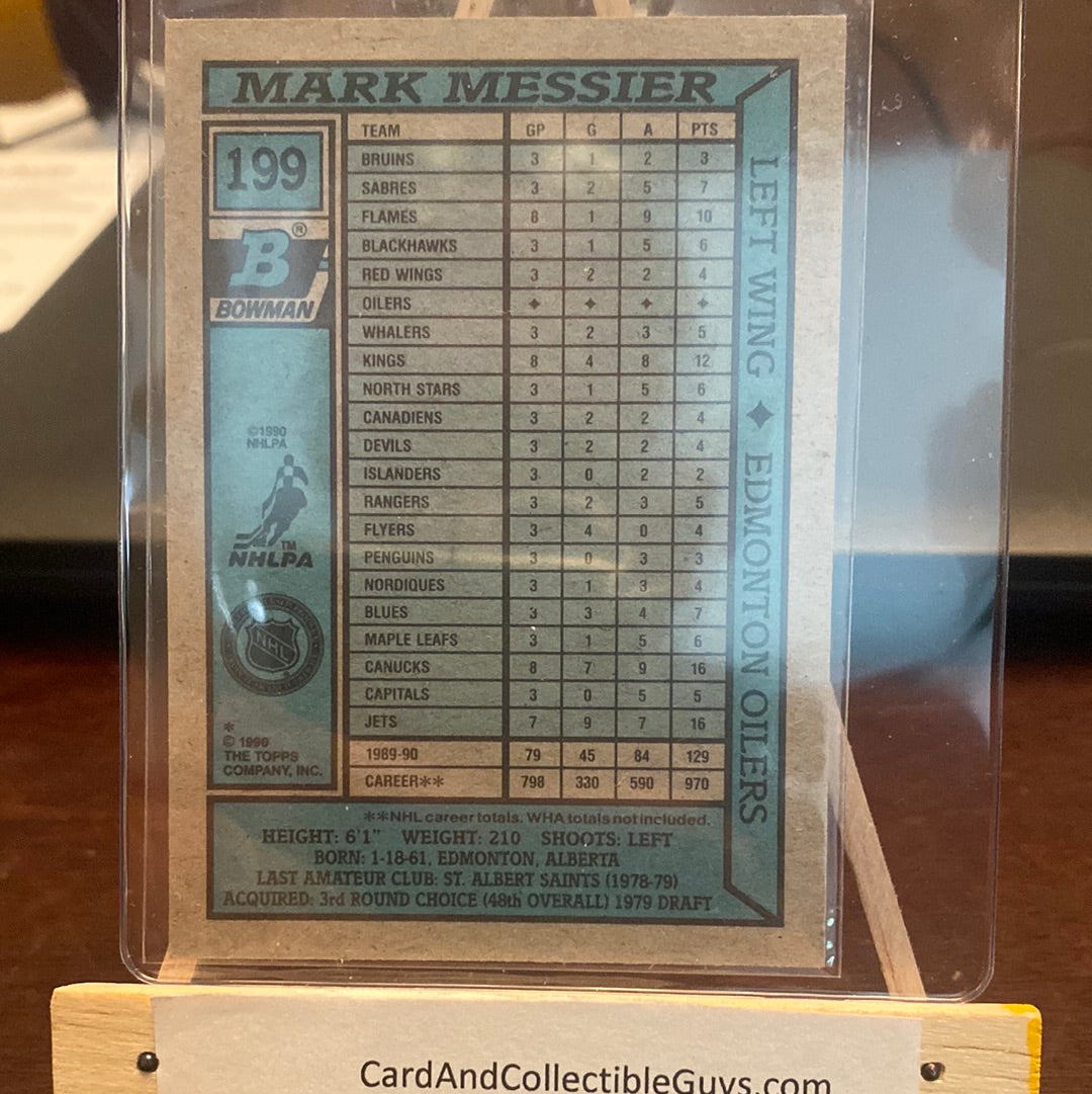 1990-91 Bowman Mark Messier Edmonton Oilers #199 Trading Card
