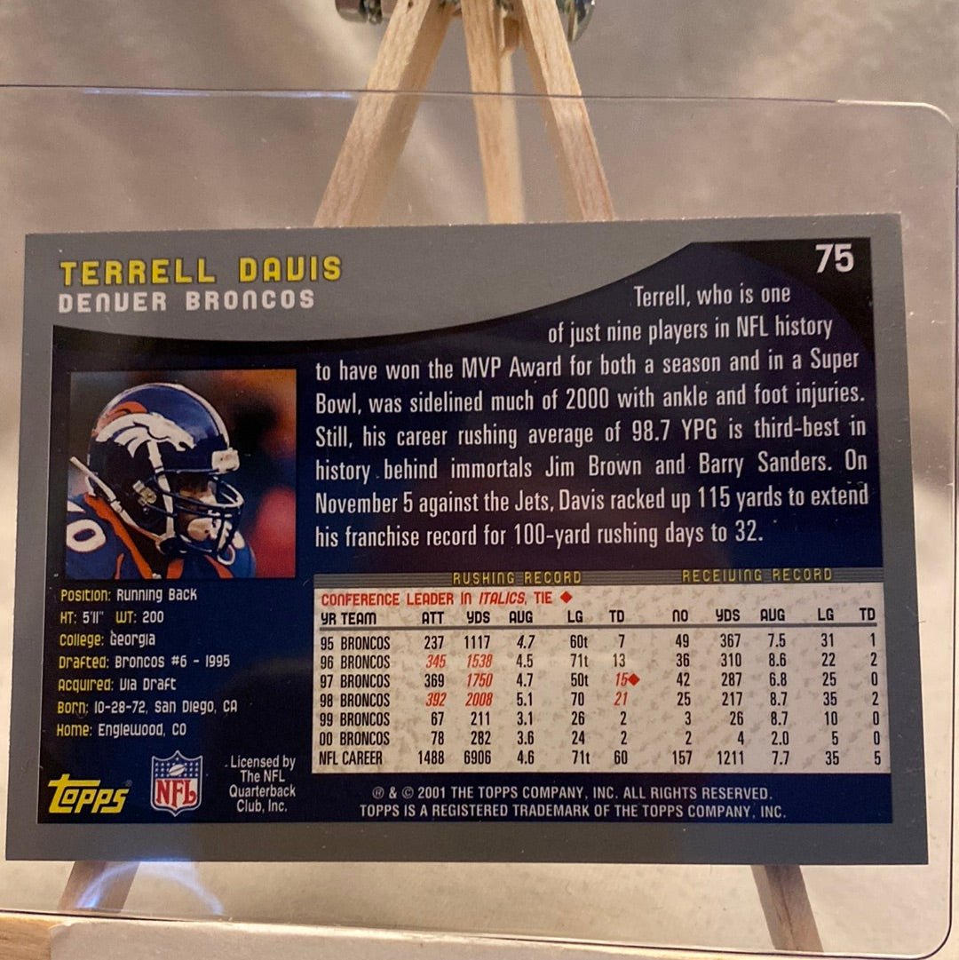 2001 Topps Football Card #75 Terrell Davis Trading Card