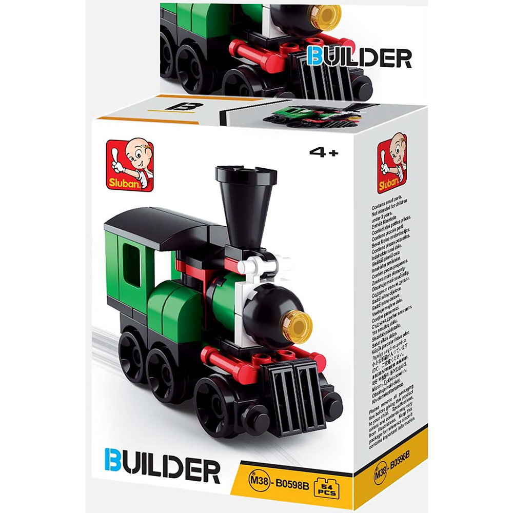 Model Bricks: Green Train Engine Building Brick Kit (54 pcs)