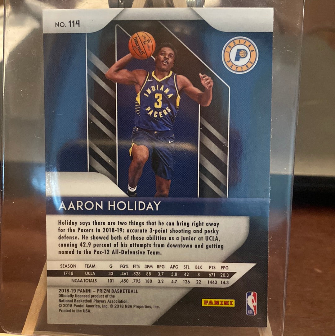 2018-19 Panini Prizm #114 Aaron Holiday RC (Indiana Pacers) Trading Card
