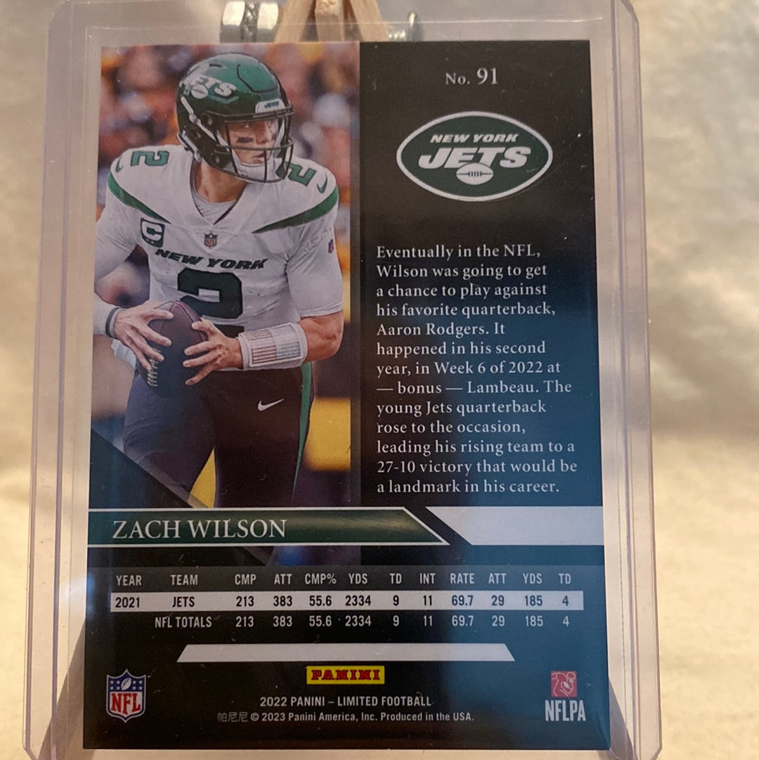 Zach Wilson 2022 Panini Limited Football Base Card 22/99 Trading Card