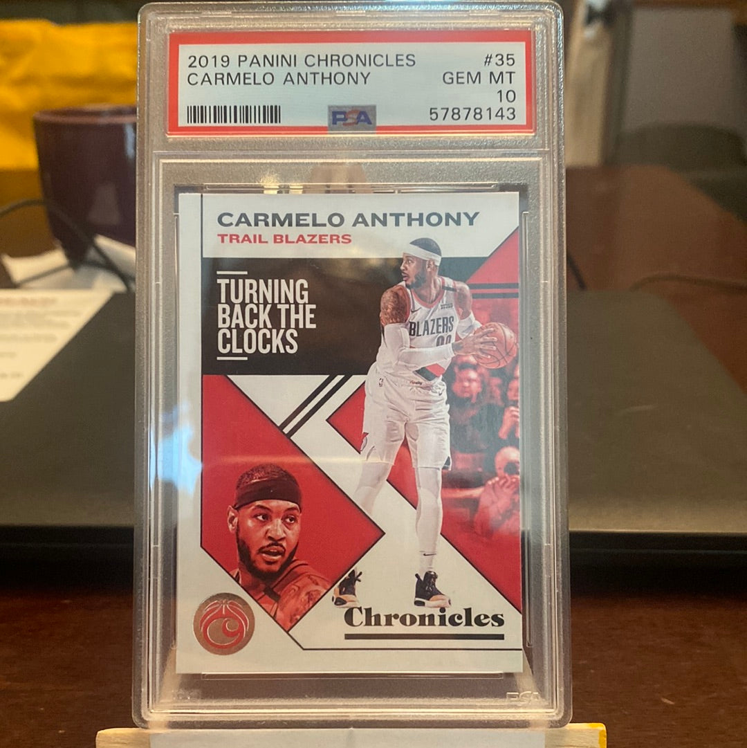 2019 Panini Chronicles NBA Basketball #35 Carmelo Anthony PSA 10 Trading Card