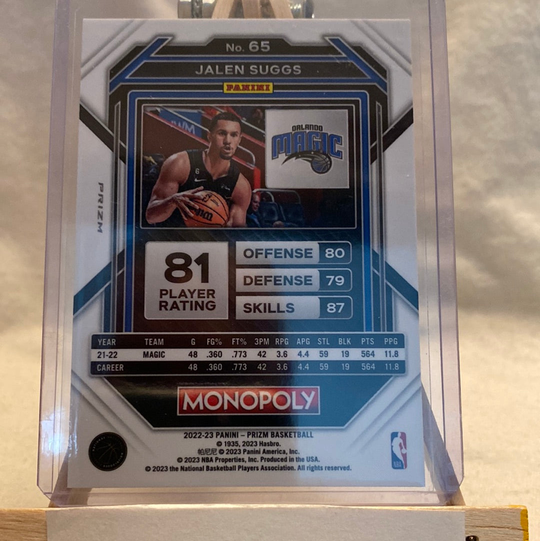 2022-23 Panini Prizm NBA Monopoly Jalen Suggs #65 Silver Prizm - Magic Trading Card