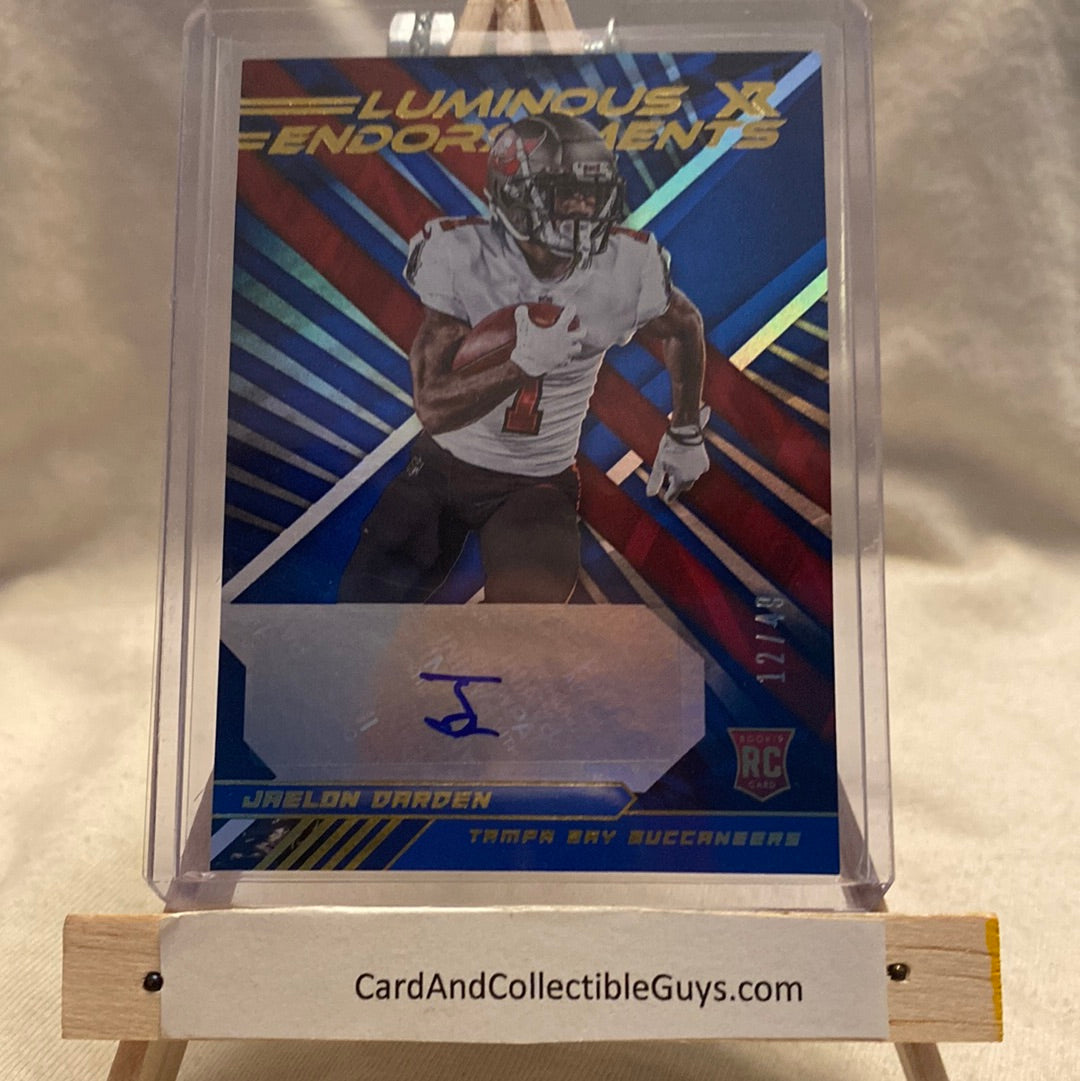 2021 Panini XR Luminous Endorsements 12/49 Jaelon Darden #LUM-JDA Rookie Auto RC Trading Card