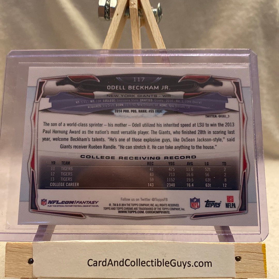 2014 Topps Chrome Odell Beckham Jr RC New York Giants Rookie Trading Card