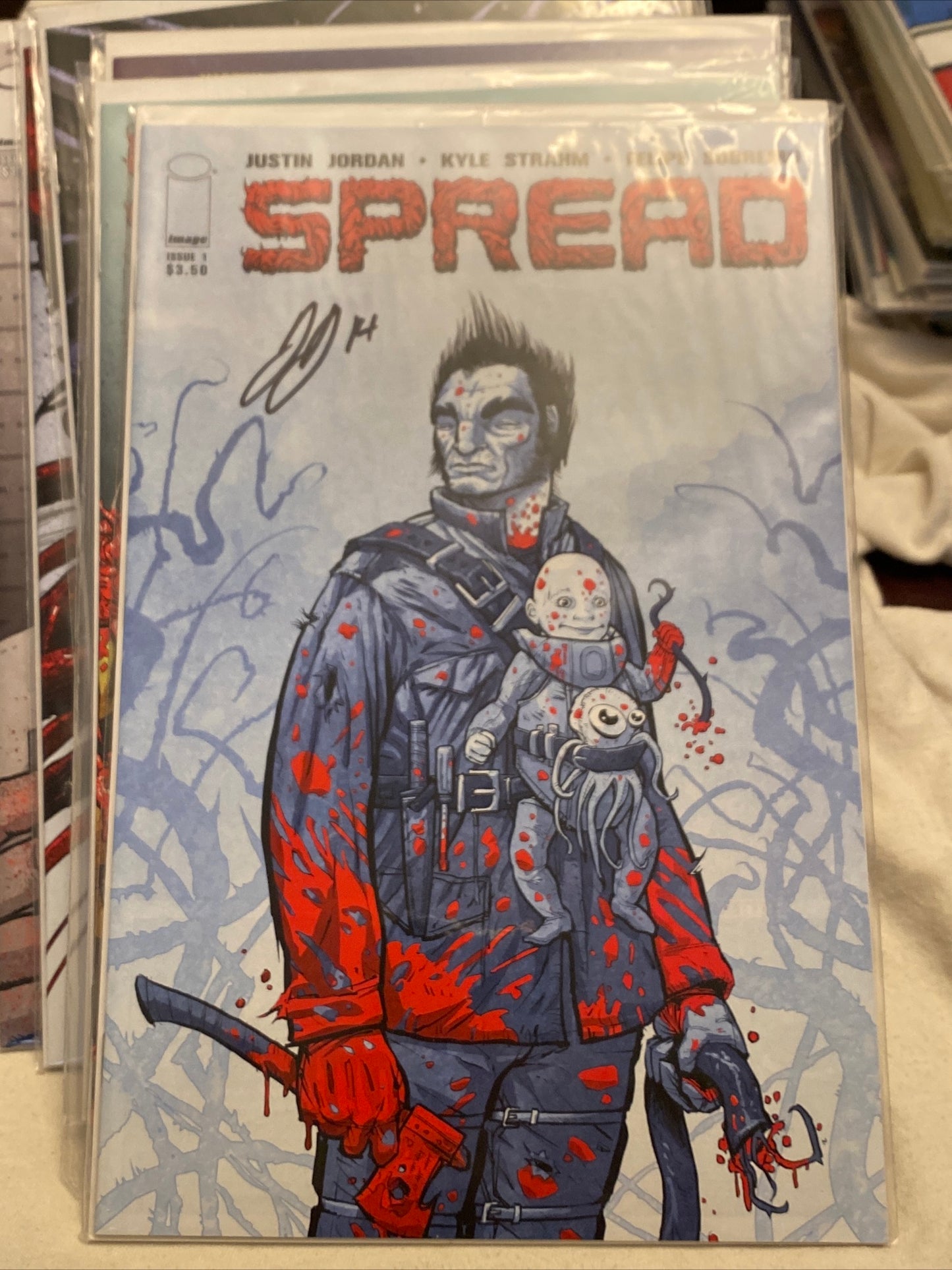 Image comics Spread complete comic book series Issues 1 & 2 Autographed by Justin Jordan