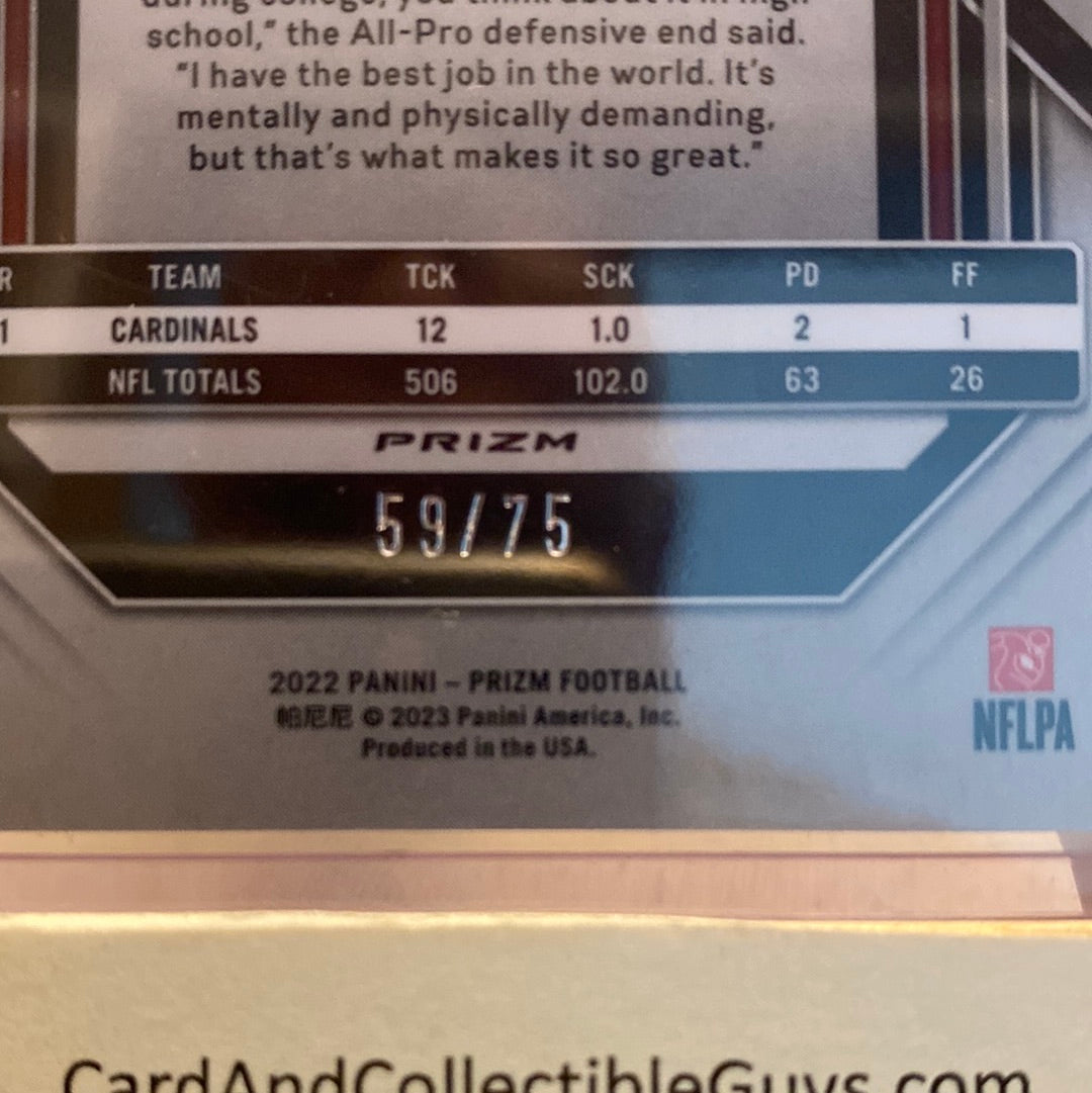 2022 Panini Prizm JJ Watt Green Scope 59/75 #8 ARIZONA CARDINALS SP Trading Card