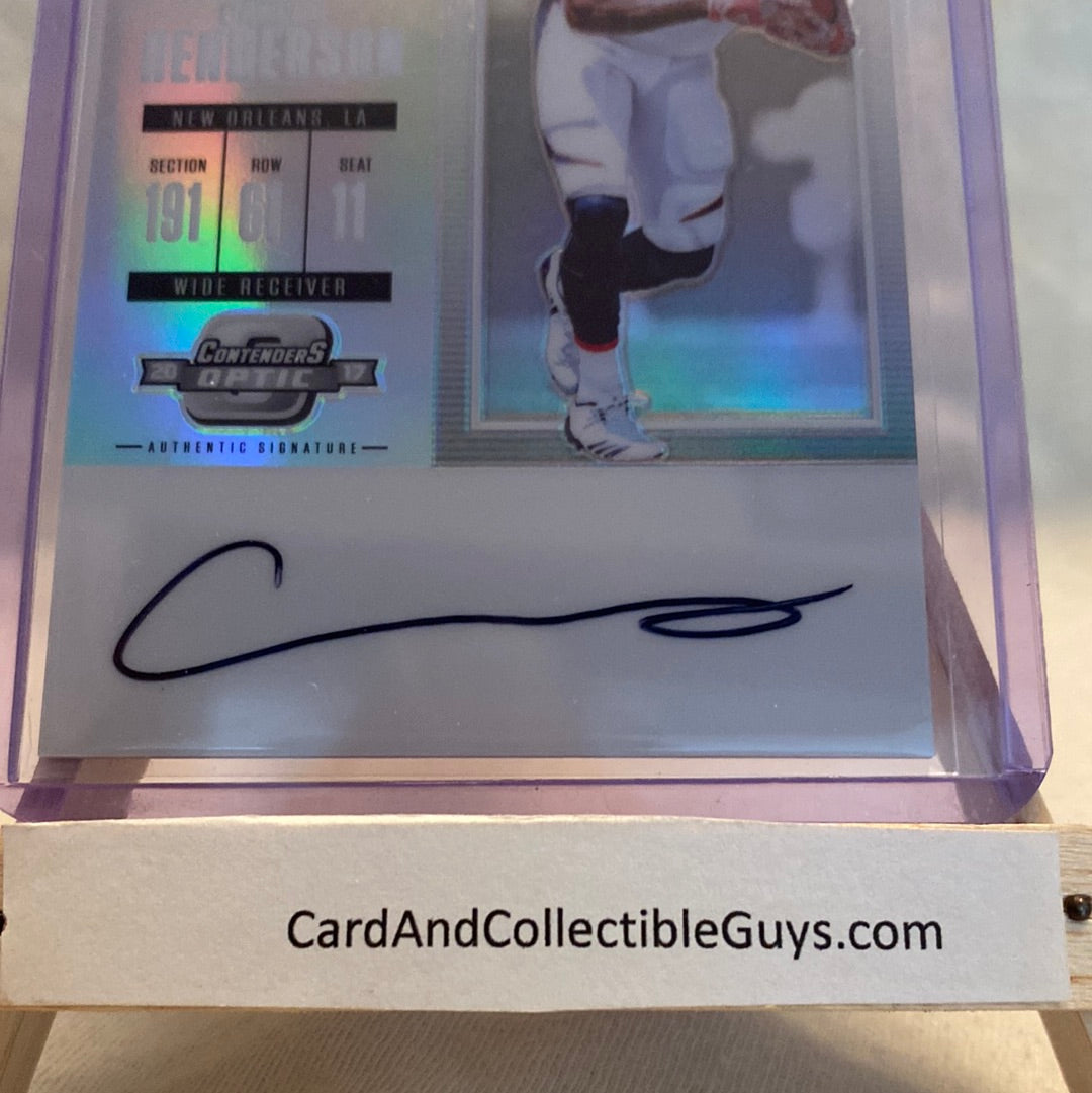 2017 Panini Contenders Optic Ticket RPS Carlos Henderson #132 Rookie Auto RC Trading Card