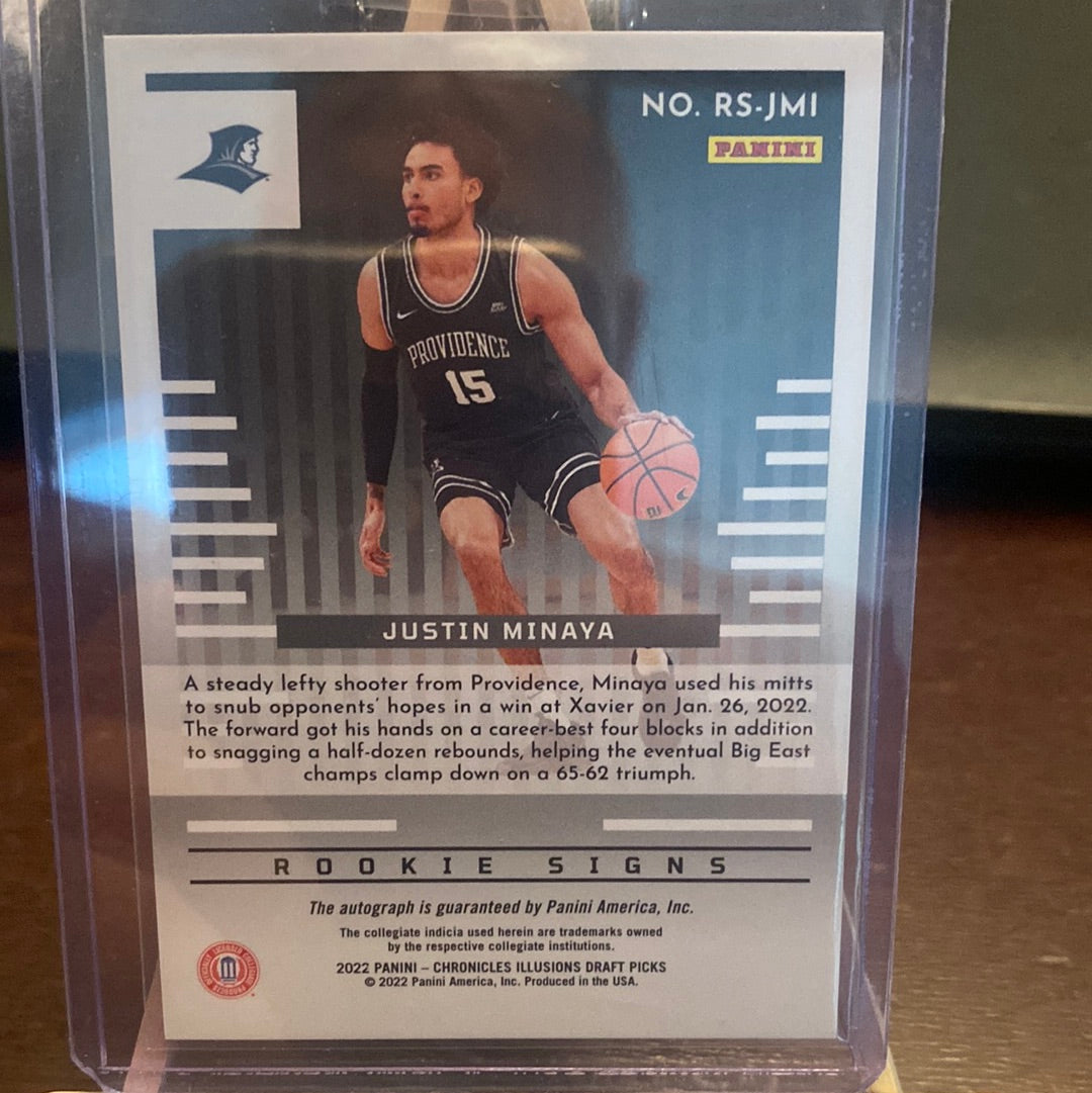 2022-23 Chronicles DP Illusions Rookie Signs Justin Minaya Autograph Auto Trading Card