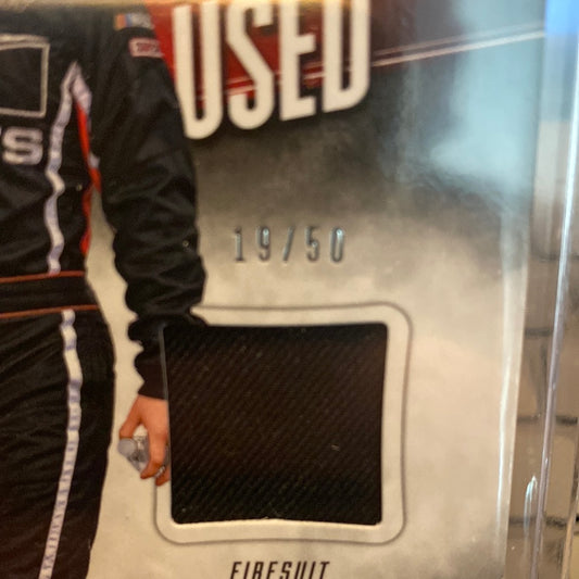 KAZ GRALA 2018 PANINI PRIME RACING RACE USED FIRESUIT 19/50 Trading Card