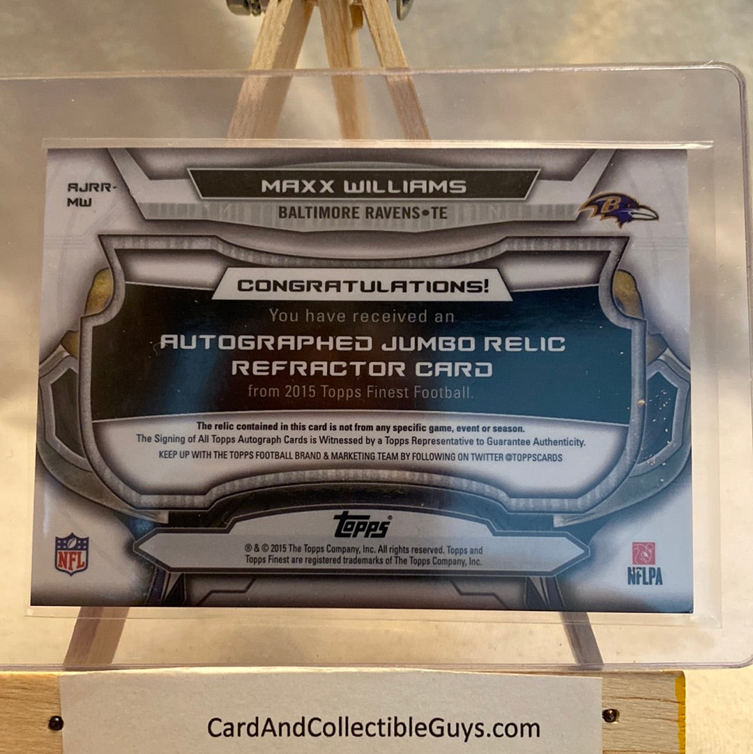 2015 Topps Finest Jumbo Relic Refractor Maxx Williams #AJRR-MW Rookie Auto RC Trading Card