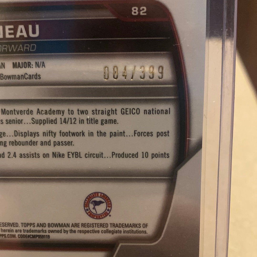 2022-23 BOWMAN CHROME UNIVERSITY MALIK RENEAU PURPLE REFRACTOR /399 Trading Card