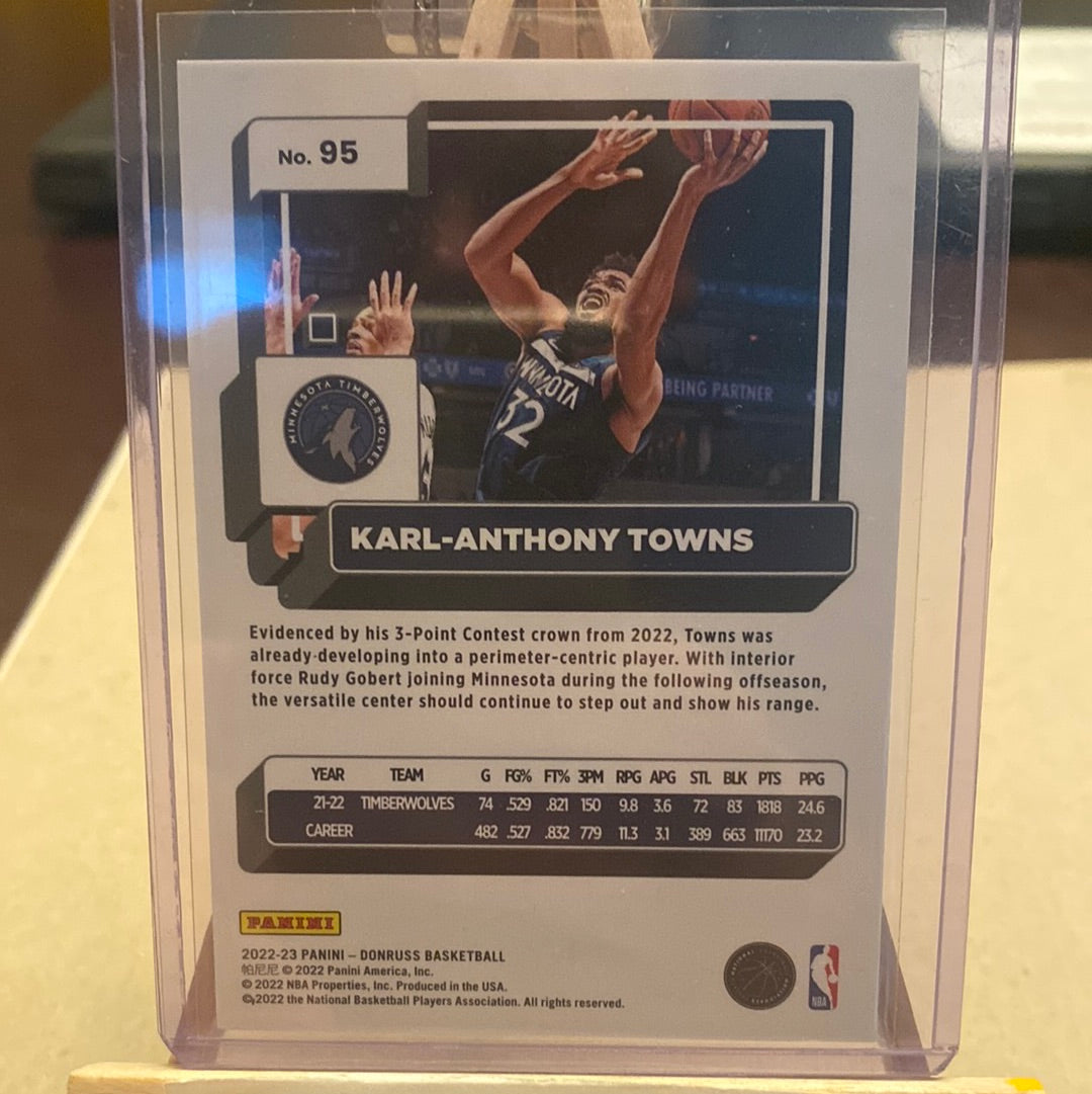 2022-23 Panini Donruss Basketball KARL-ANTHONY TOWNS #95 BLUE /49 - WOLVES Trading Card