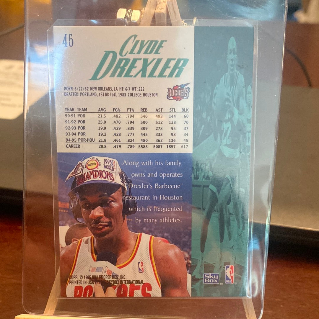 Clyde Drexler 1995-96 SkyBox Premium Basketball #45 Card Trading Card