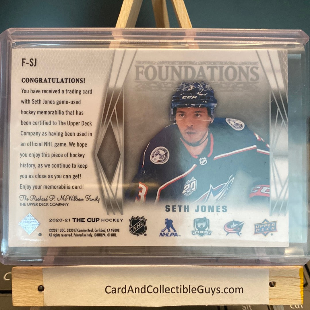 2020-21 UD The Cup Hockey Foundations Jersey 44/49 - SETH JONES #F-SJ Trading Card