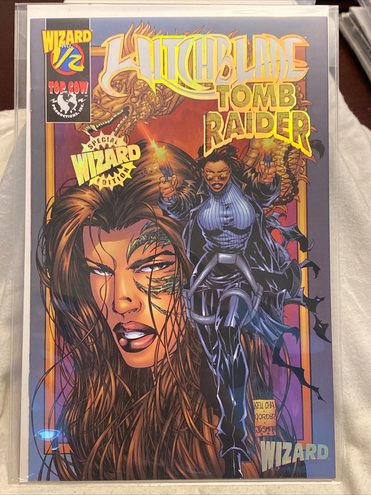 Top Cow comics Witchblade: Tomb Raider issue 1/2 special foil edition comic book