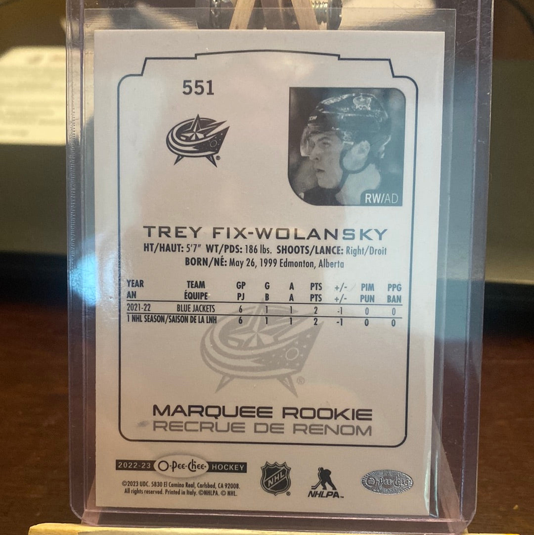 22/23 opc marquee rookie rainbow Trey Fix-Wolansky 063/350 Trading Card
