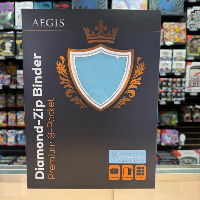 Protect: AEGIS Premium 9-Pocket Diamond Zip Binder (Bluebell)