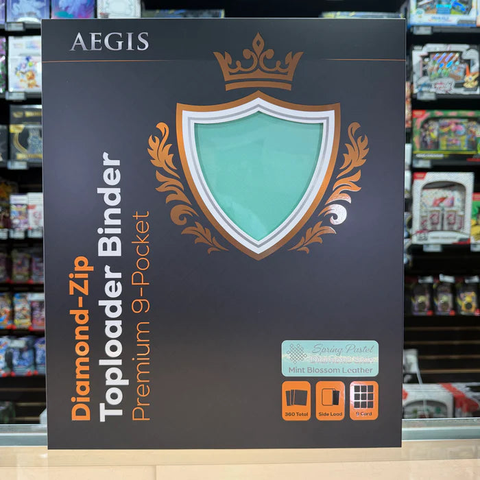 Protect : AEGIS Premium 9 Pocket Toploader Diamond Zip-Binder (Mint Blossom)