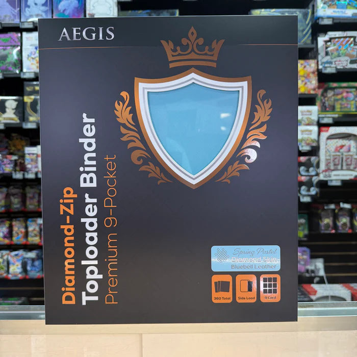 Protect : AEGIS Premium 9 Pocket Toploader Diamond Zip-Binder (Bluebell)