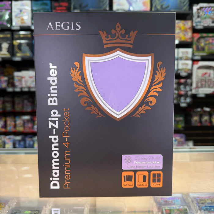 Protect: AEGIS Premium 4-Pocket Diamond Zip Binder (Lilac Blossom)