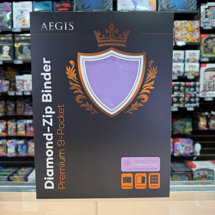 Protect: AEGIS Premium 9-Pocket Diamond Zip Binder (lilac Bloom)