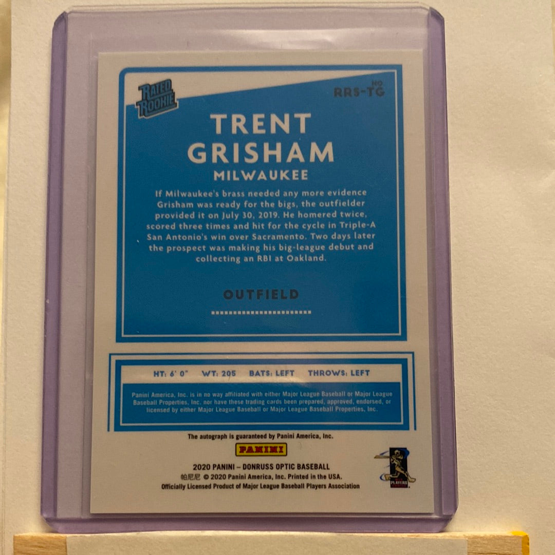 2020 Panini Trent Grisham Autographed rated rookie trading card