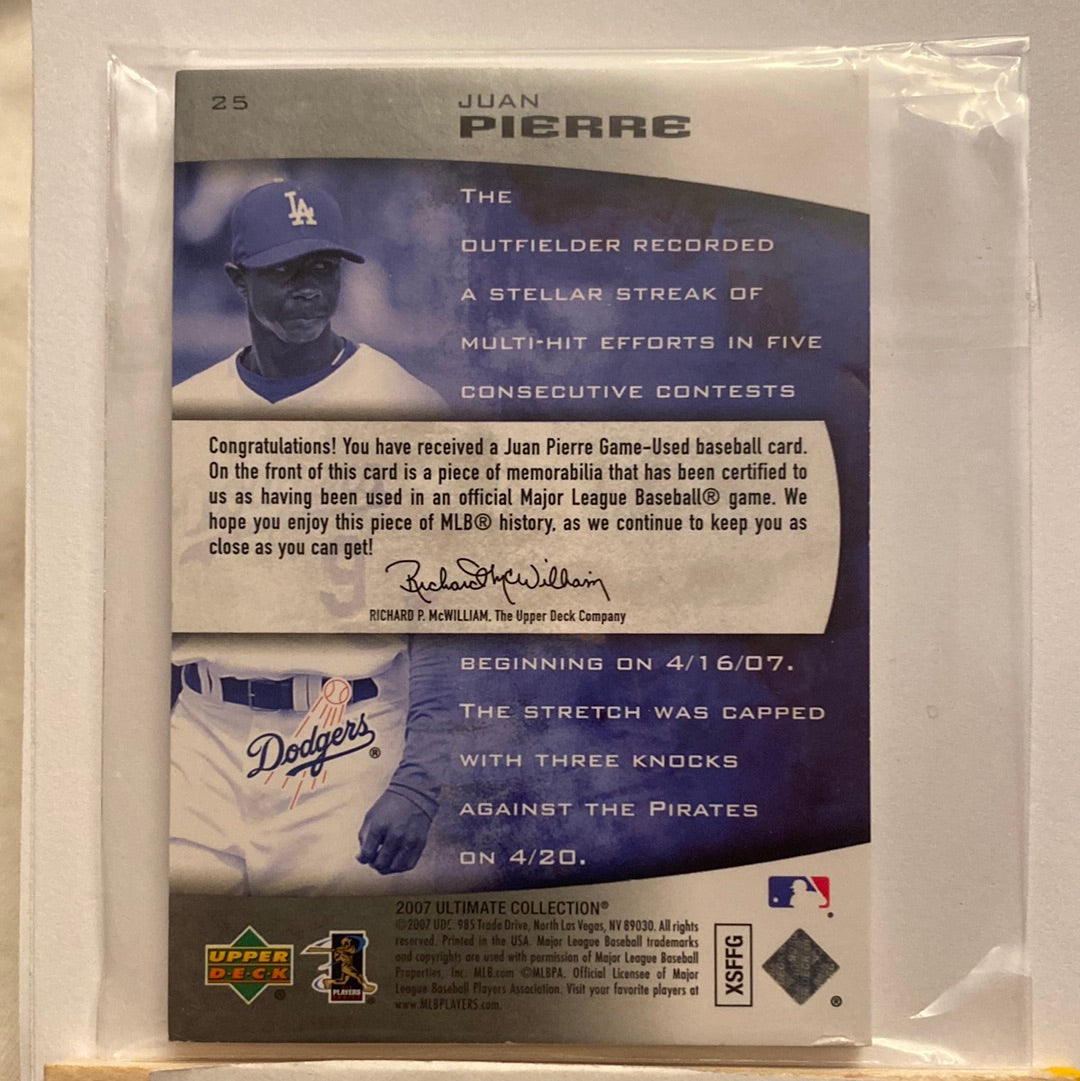 2007 Upper Deck Juan Pierre Relic /25 trading card