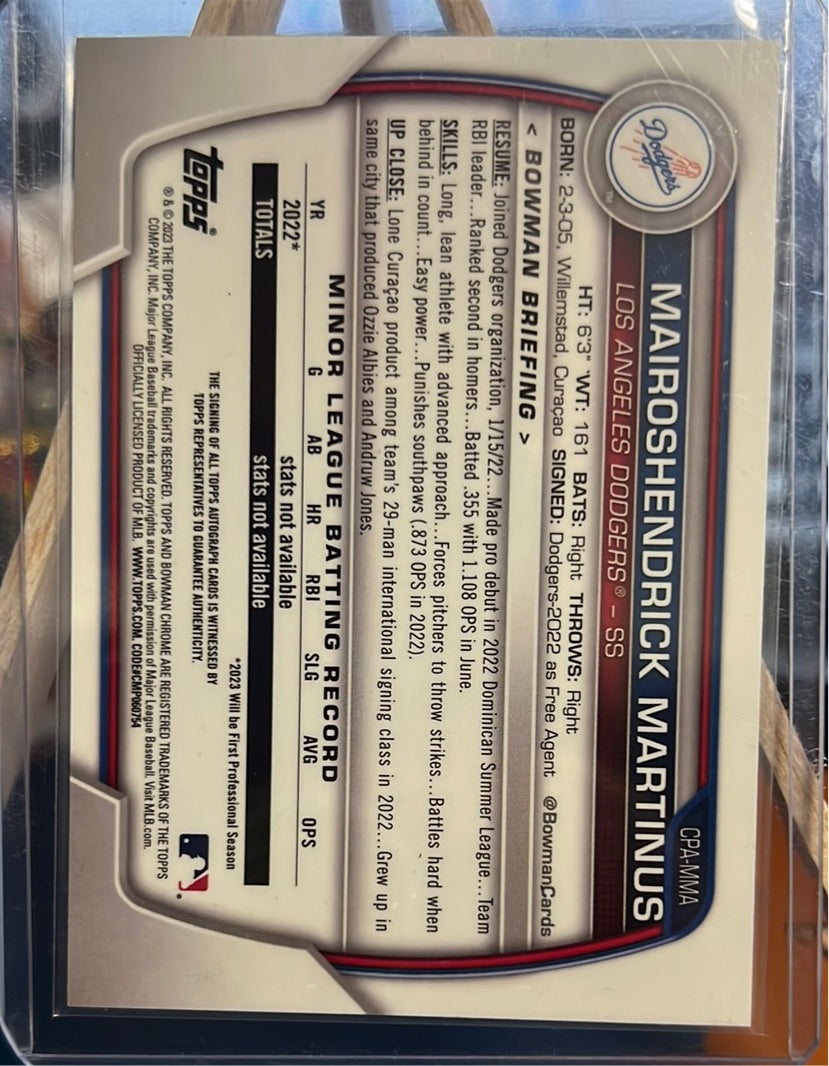 2023 Mairoshendrick Martinus Chrome Autograph Trading Card