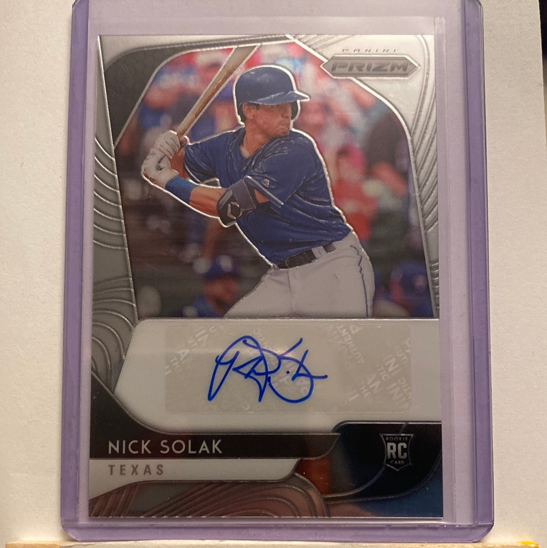 2020 Panini Prizm Nick Solak Autographed trading card