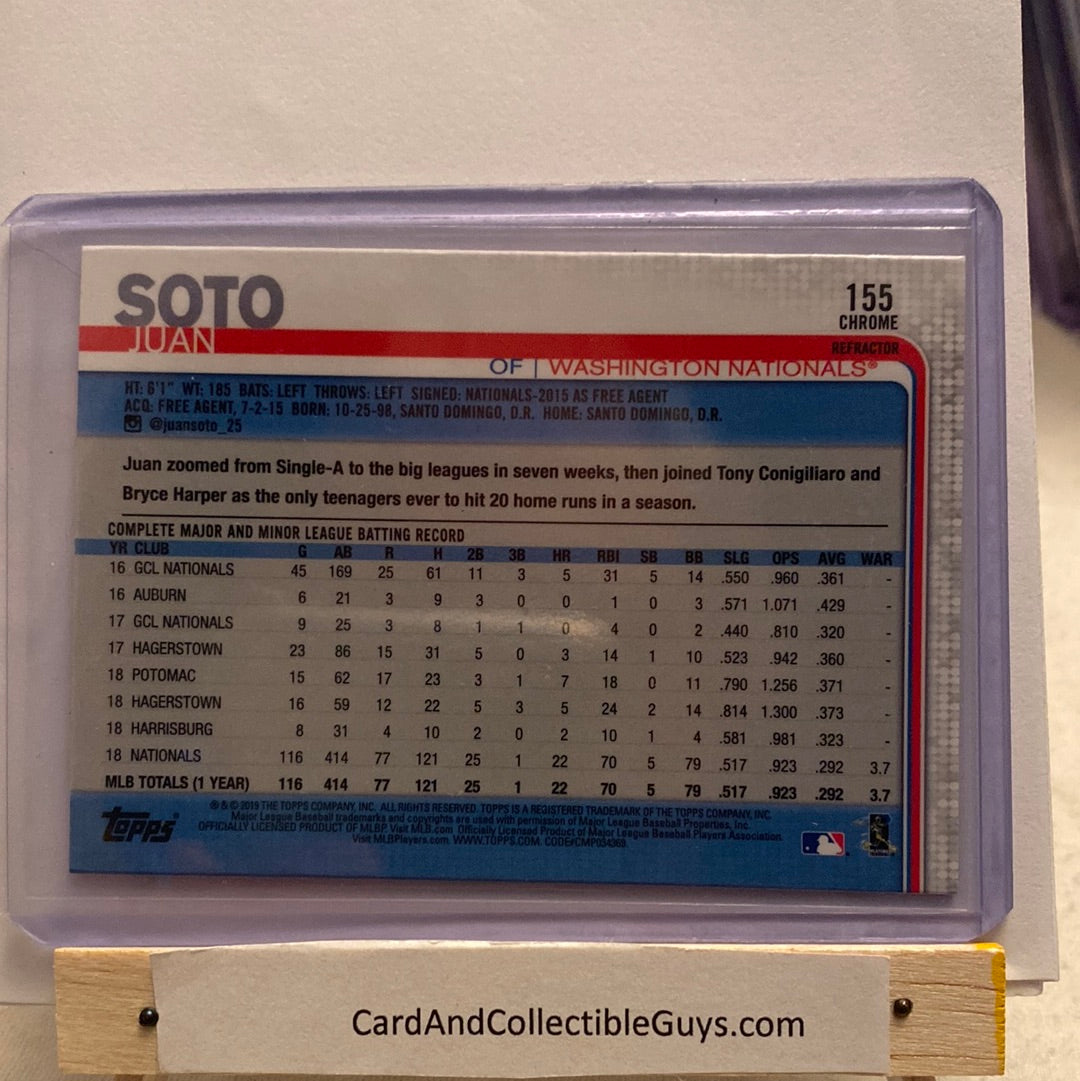 2019 Topps Chrome Juan Soto 4 trading card lot