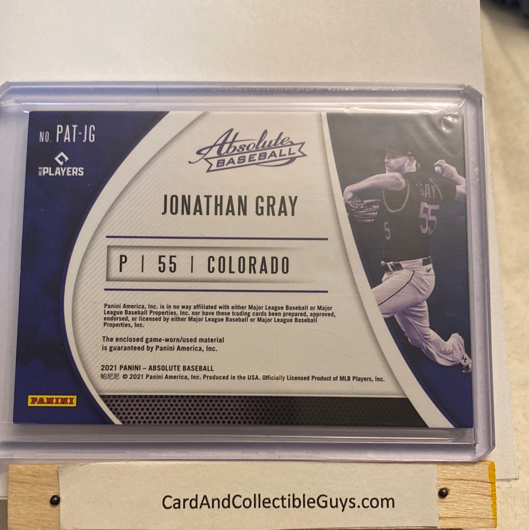 2021 Panini Absolute Jonathan Gray relic trading card