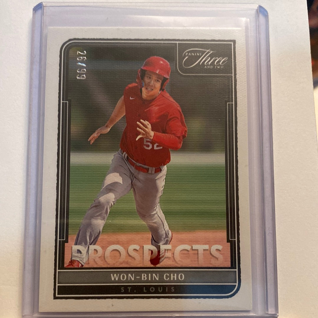 2022 Panini Three and Two Won-Bin Cho prospects trading card