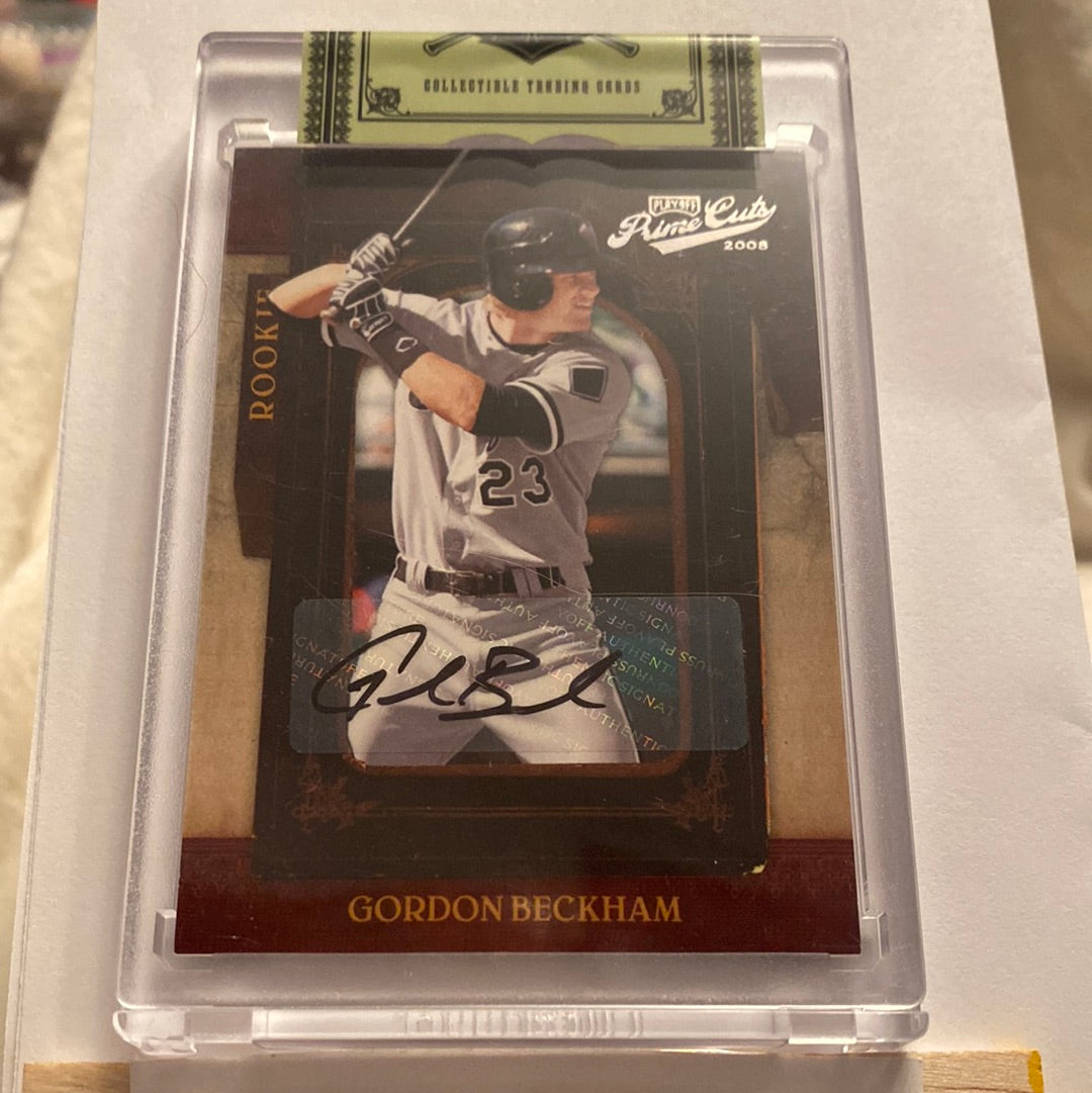 2008 Donruss playoff prime cuts Gordon Beckham Autographed /249 trading card