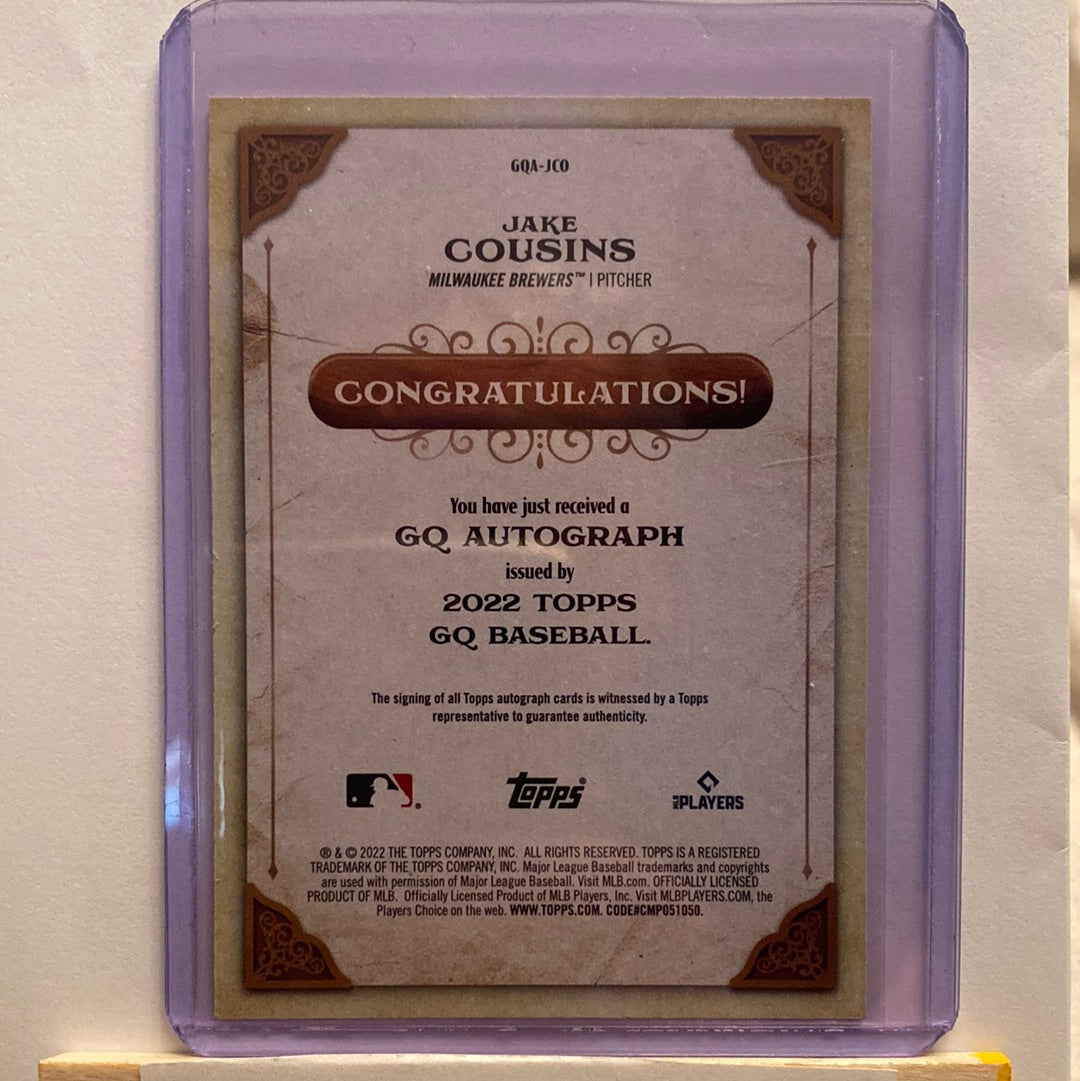 2022 Topps Gypsy Queen Jake Cousins Autographed trading card