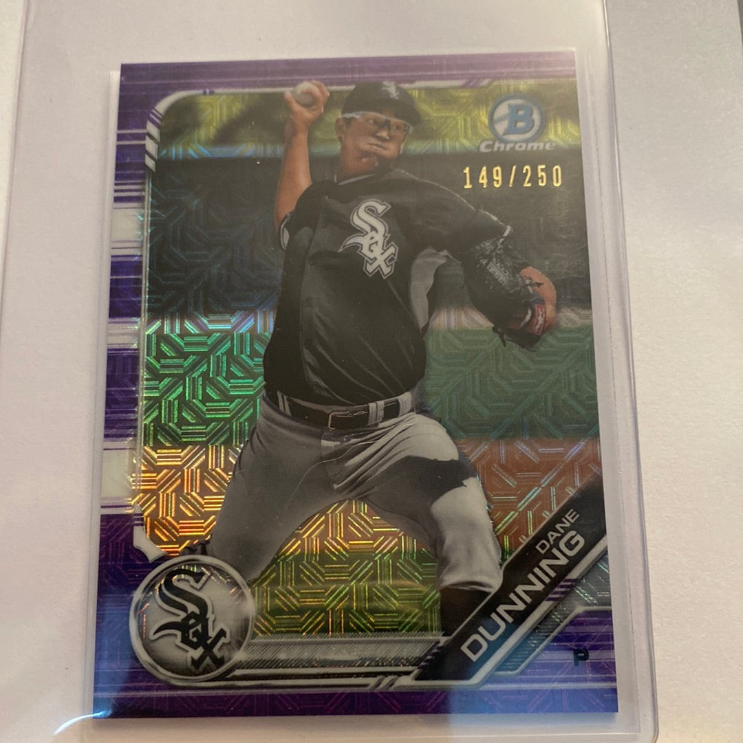 2019 Bowman Chrome Purple Mojo Refractor Dane Dunning /250 trading card