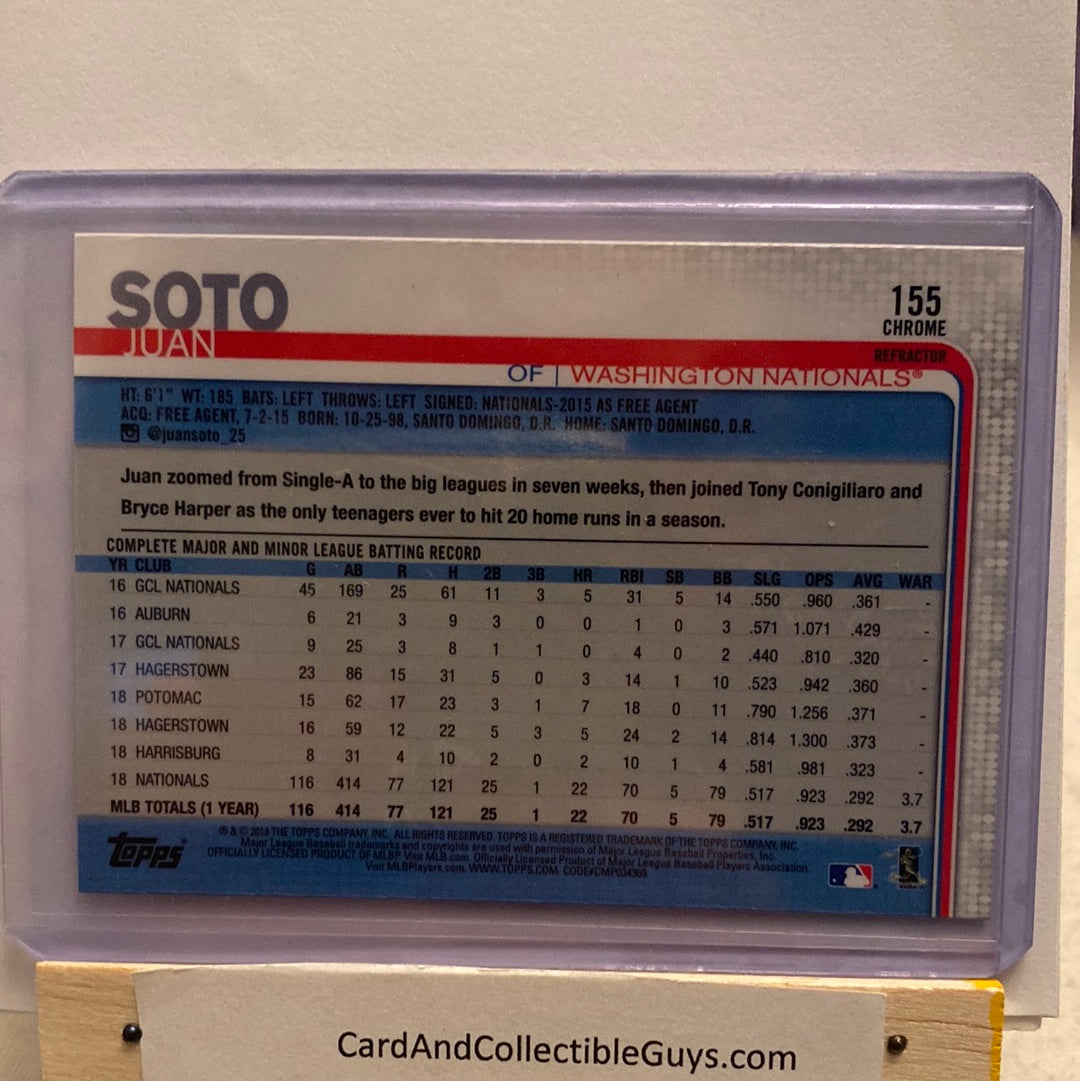 2019 Topps Chrome Juan Soto 4 trading card lot