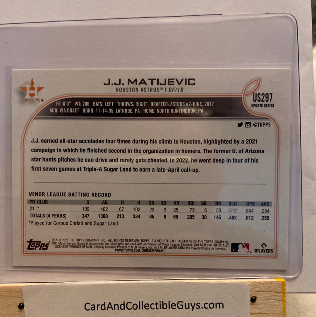 2022 Topps Updated JJ Matijevic trading cards