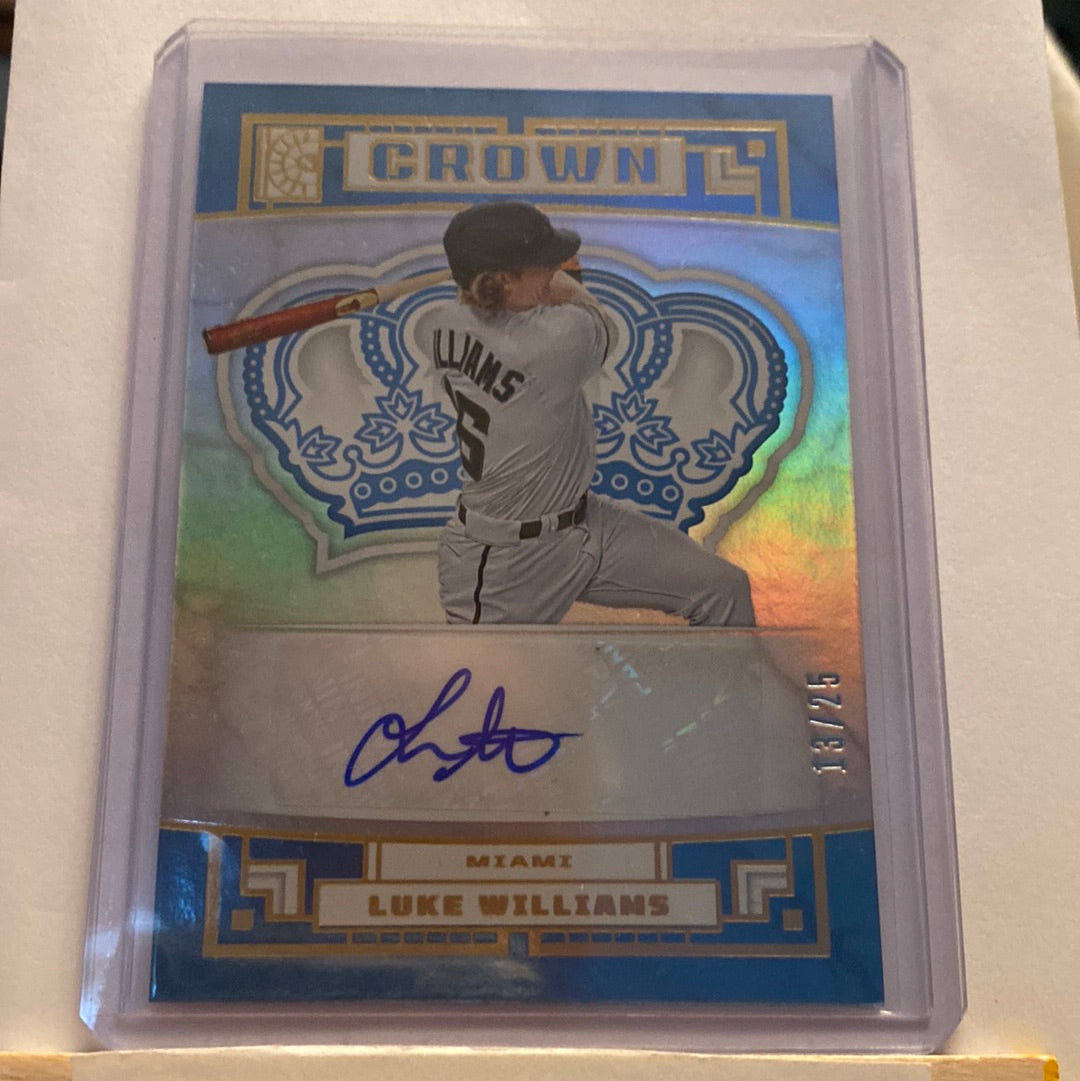 2022 Panini Capstone Crown Luke Williams Holo Autographed trading card