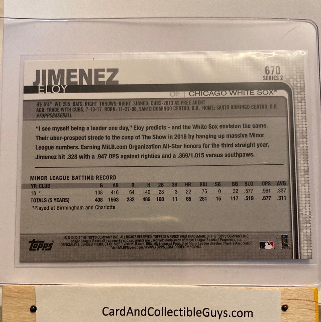 2019 Topps series 2 Eloy Jimenez trading card