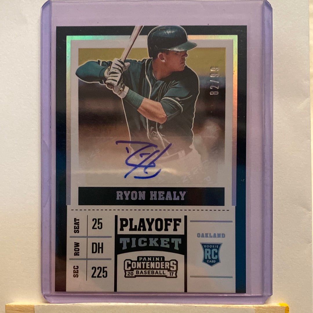 2017 Panini Ryon Healy autographed /99 trading card