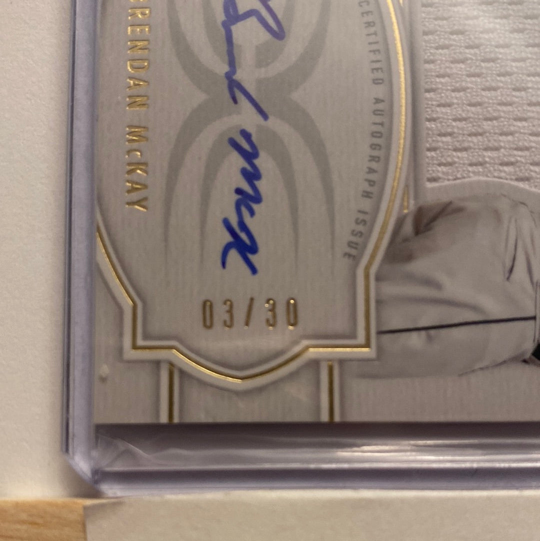 2020 Topps Definitive Brendan McKay Relic/Autographed /30 trading card