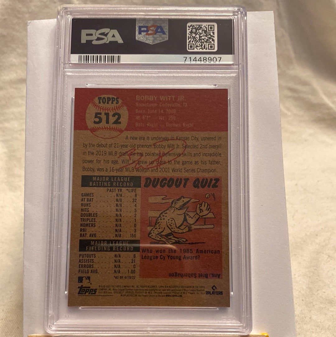 2022 Topps Living Bobby Witt Jr. PSA9 trading card