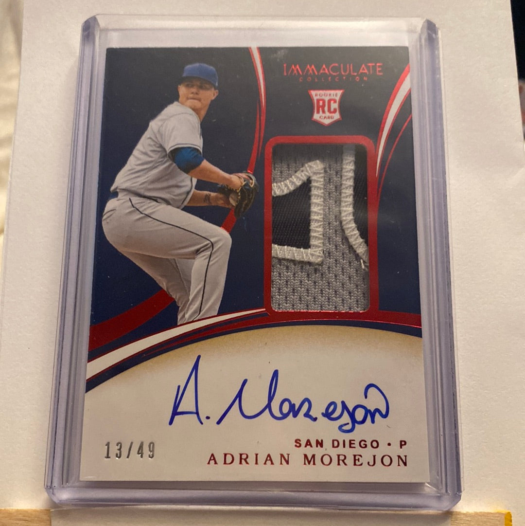 2020 Panini Adrian Morejon Patch/Autograph /49 trading card