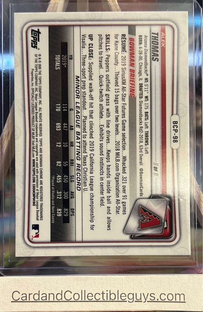 2020 Bowman Chrome Alek Thomas Trading Card