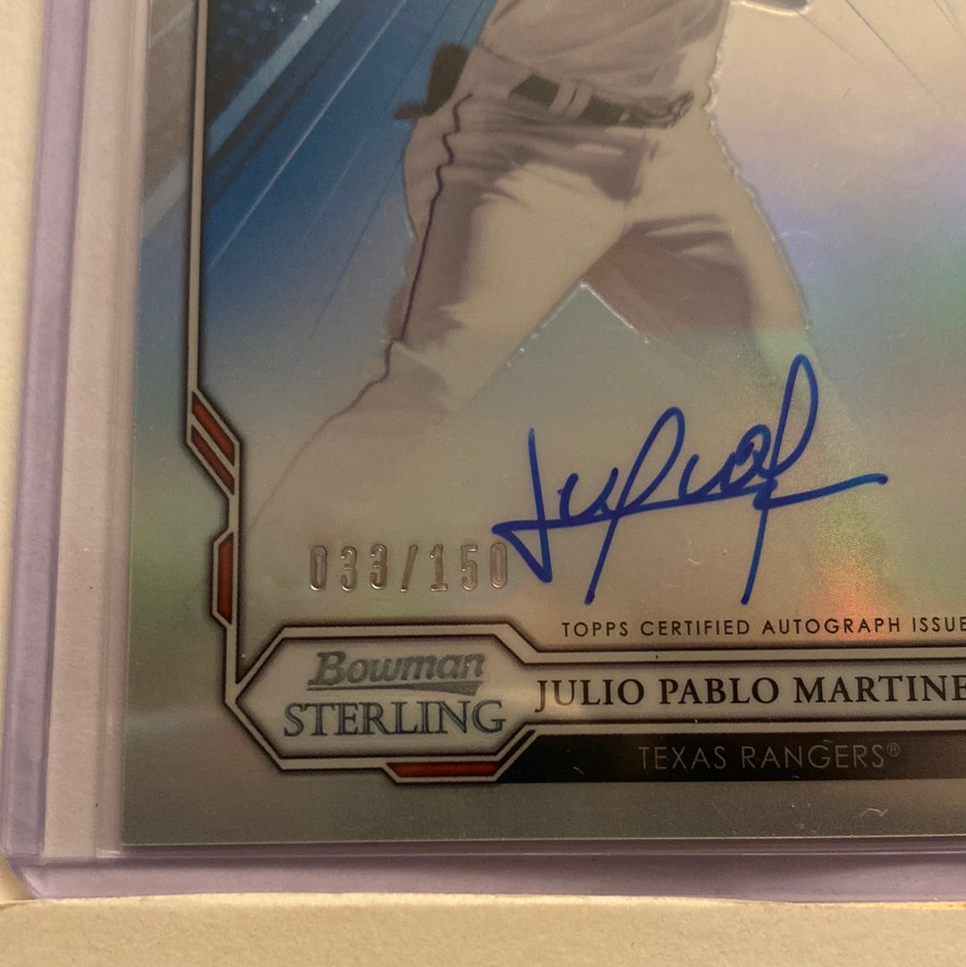2019 Bowman Sterling Julio Pablo Martinez Autographed /150 trading card