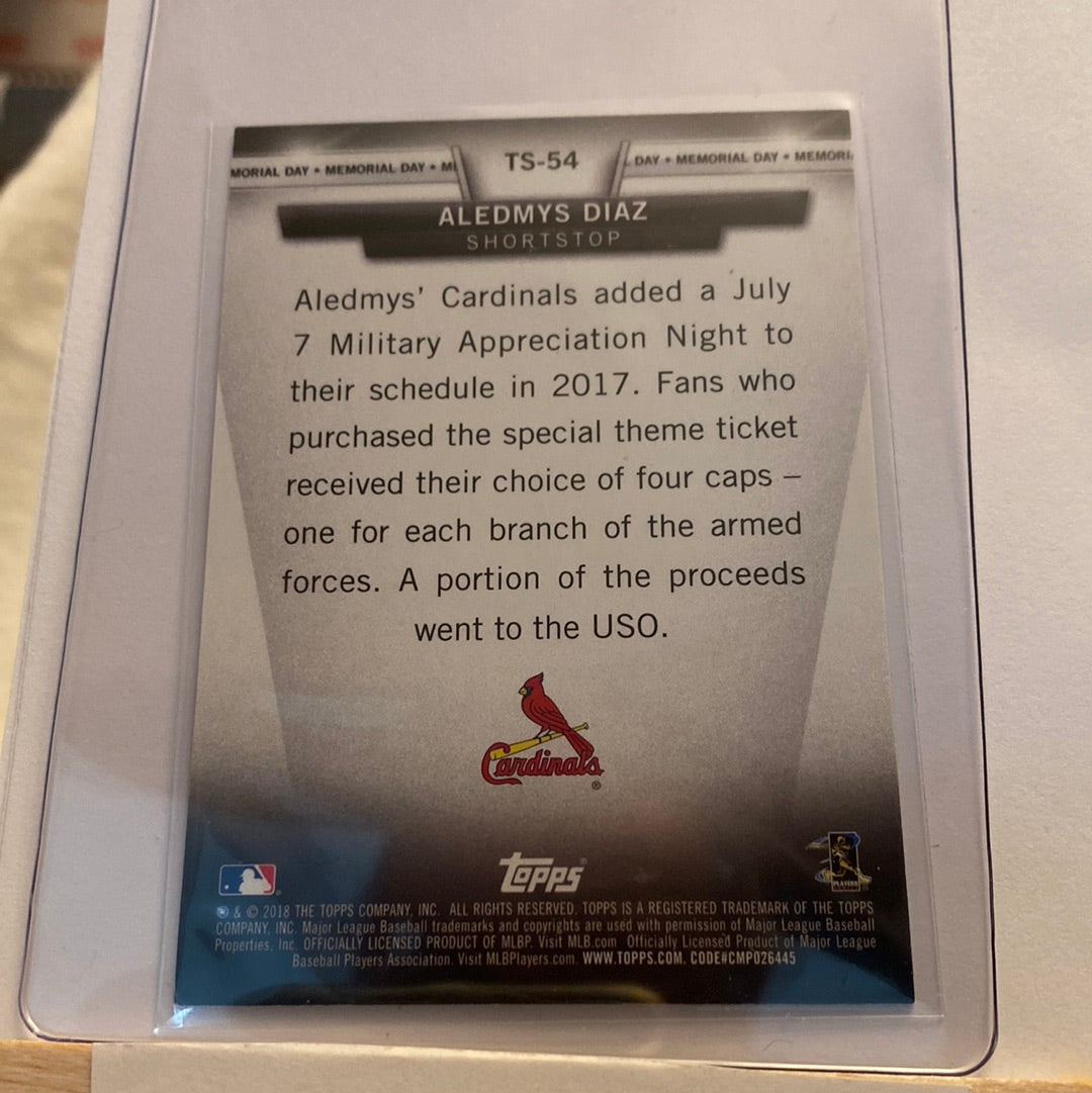 2018 Topps insert Aledmys Diaz Red /10 trading card
