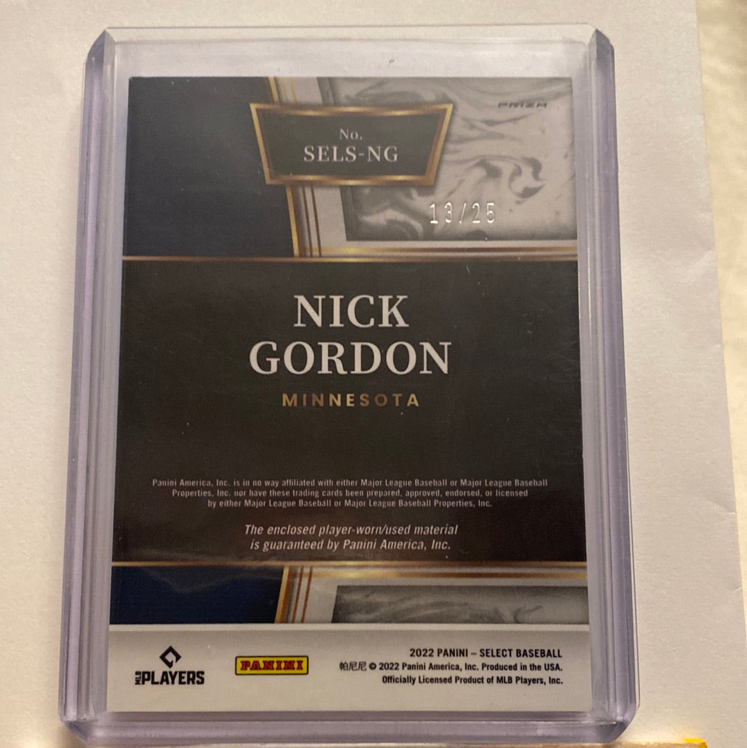 2022 Panini Nick Gordon Relic /25 trading card