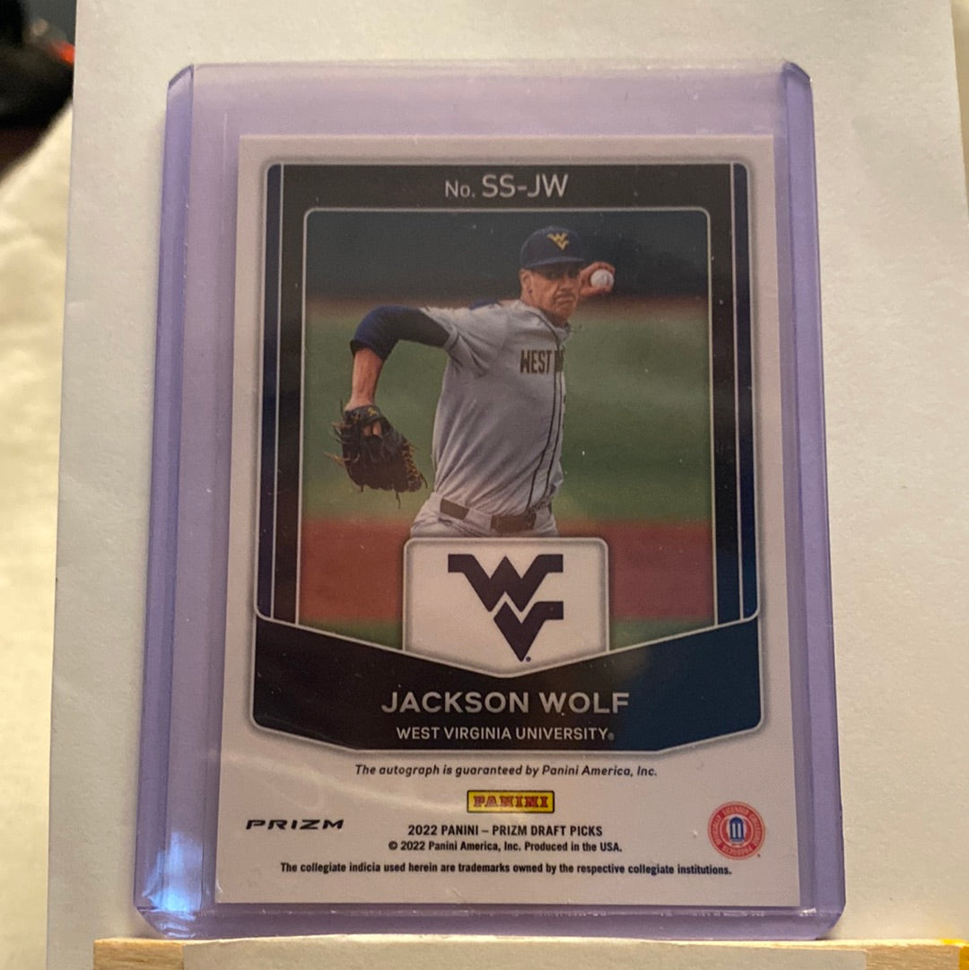 2022 Panini Prizm Jackson Wolf Autographed trading card